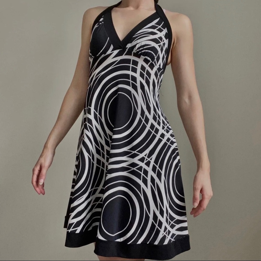 Vintage Patterned Halter Dress